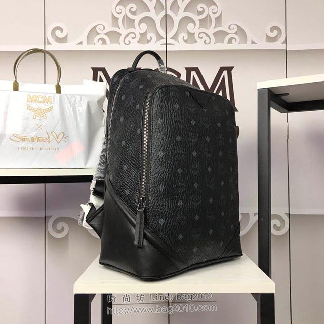 MCM雙肩背包 原單 2118 Duke款雙肩包 經典MCM字母印花塗層帆布 MCM男背包  mdmc1218